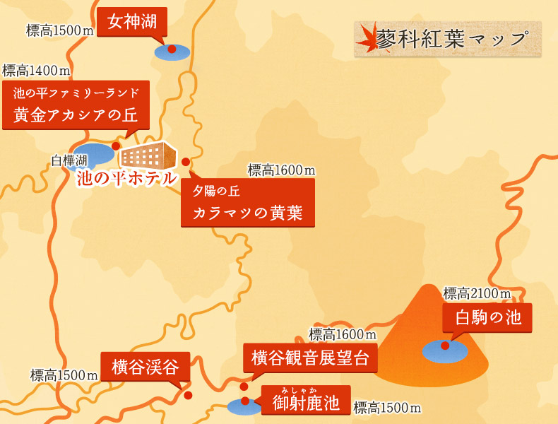 蓼科 紅葉マップ