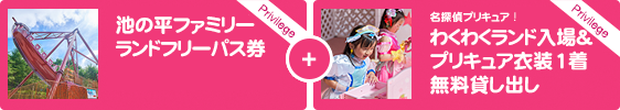 池の平ファミリーランド　フリーパス券と名探偵プリキュア！わくわくランド入場＆プリキュア衣装1着無料貸し出し